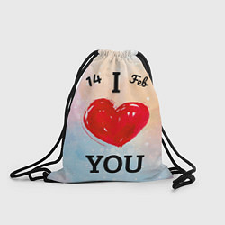 Рюкзак-мешок Love you I, цвет: 3D-принт