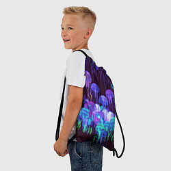 Рюкзак-мешок Неоновые медузы, цвет: 3D-принт — фото 2