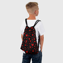 Рюкзак-мешок Красные сердца, цвет: 3D-принт — фото 2