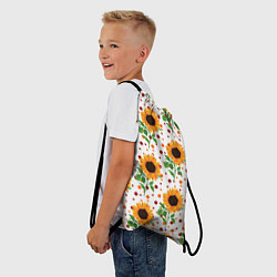Рюкзак-мешок Оранжевые летние подсолнухи, цвет: 3D-принт — фото 2