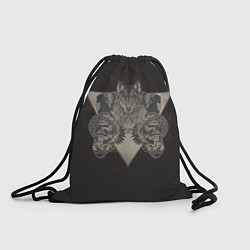 Рюкзак-мешок Волк, черепа и индейцы, цвет: 3D-принт