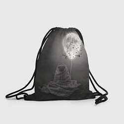 Рюкзак-мешок Мопс и луна, цвет: 3D-принт