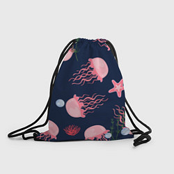 Рюкзак-мешок Розовые медузы, цвет: 3D-принт