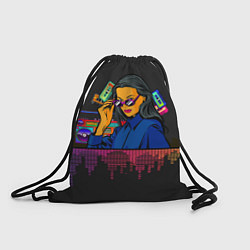 Рюкзак-мешок Ретро стиль Девушка, цвет: 3D-принт