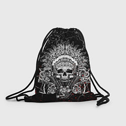 Рюкзак-мешок Череп Индеец Трещины, цвет: 3D-принт