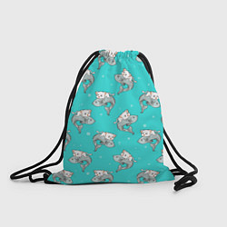 Рюкзак-мешок Котики и рыбки, цвет: 3D-принт