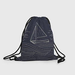 Рюкзак-мешок Одинокий корабль в море, цвет: 3D-принт