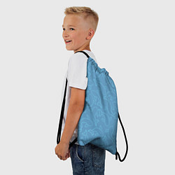 Рюкзак-мешок Рыбки на голубом, цвет: 3D-принт — фото 2