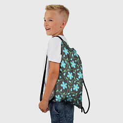 Рюкзак-мешок Цветочный узор на темном фоне, цвет: 3D-принт — фото 2