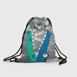 Рюкзак-мешок Крокодил и птичка Miam, цвет: 3D-принт
