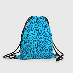 Рюкзак-мешок Неоновые синие узоры, цвет: 3D-принт