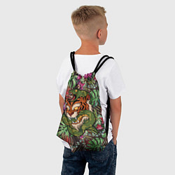 Рюкзак-мешок Тигр кусает змею, цвет: 3D-принт — фото 2