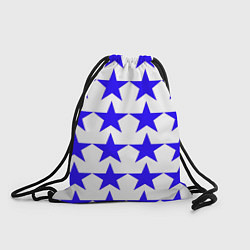 Рюкзак-мешок Синие звёзды на белом фоне, цвет: 3D-принт