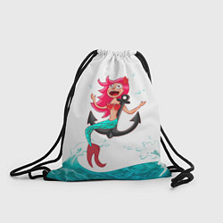 Рюкзак-мешок Русалка на якоре, цвет: 3D-принт