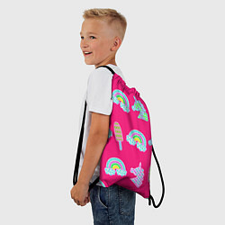Рюкзак-мешок Pop it радуга и единорог, цвет: 3D-принт — фото 2