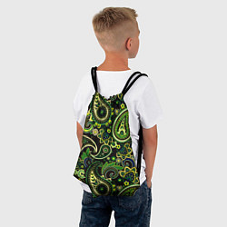 Рюкзак-мешок Ярко зеленые славянские узоры, цвет: 3D-принт — фото 2