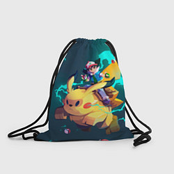 Рюкзак-мешок Эш с Пикачу, цвет: 3D-принт