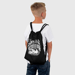 Рюкзак-мешок Кукла черно белый фон, цвет: 3D-принт — фото 2
