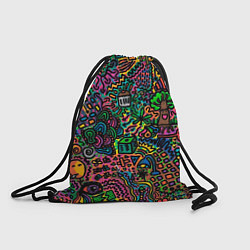 Рюкзак-мешок Кислотные узоры психоделика, цвет: 3D-принт