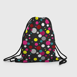 Рюкзак-мешок Разноцветный горох на черном, цвет: 3D-принт