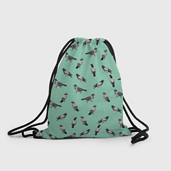 Рюкзак-мешок Голуби на зеленом, цвет: 3D-принт