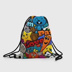 Рюкзак-мешок LOVE PEACE PARTY Z, цвет: 3D-принт