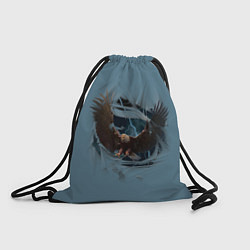 Рюкзак-мешок ОРЕЛ СКВОЗЬ ТКАНЬ, цвет: 3D-принт
