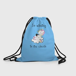 Рюкзак-мешок Единорог на облаке, цвет: 3D-принт