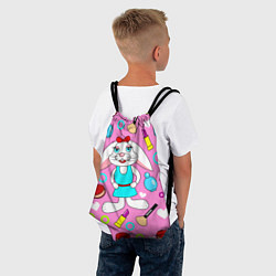 Рюкзак-мешок Кролик и косметика, цвет: 3D-принт — фото 2
