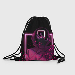 Рюкзак-мешок ИГРА В КАЛЬМАРА НЕОН, СТРАЖ КВАДРАТ 029, цвет: 3D-принт