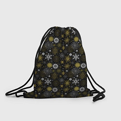 Рюкзак-мешок Зимние Узоры золотые, цвет: 3D-принт