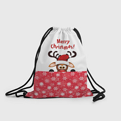 Рюкзак-мешок Оленёнок Merry Christmas, цвет: 3D-принт