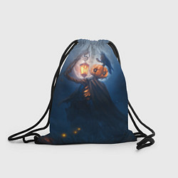 Рюкзак-мешок ТЫКВИННЫЙ МОНСТР В ТУМАНЕ ХЕЛЛОУИН, цвет: 3D-принт