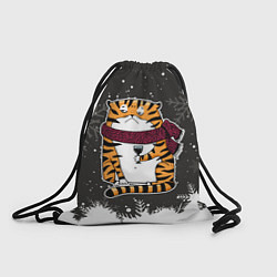 Рюкзак-мешок Тигр с бокалом вина, цвет: 3D-принт