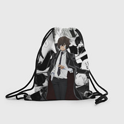 Рюкзак-мешок Дазай Осаму на фоне манги, цвет: 3D-принт