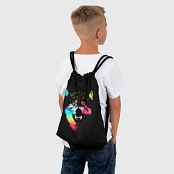 Рюкзак-мешок Неоновый свирепый волк, цвет: 3D-принт — фото 2