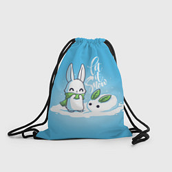 Рюкзак-мешок Let it snow Зайчик и снежок, цвет: 3D-принт