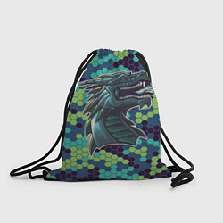 Рюкзак-мешок Голова дракона в пикселях, цвет: 3D-принт