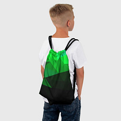 Рюкзак-мешок Изумрудный Зеленый Геометрия, цвет: 3D-принт — фото 2