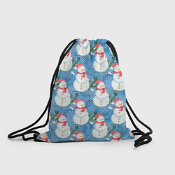 Рюкзак-мешок Много снеговиков, цвет: 3D-принт