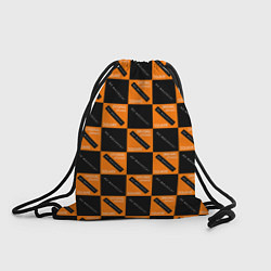 Рюкзак-мешок Black Orange Squares, цвет: 3D-принт