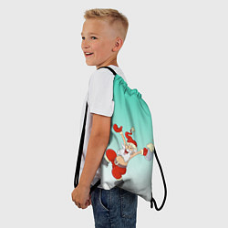 Рюкзак-мешок Веселый празднующий дед Мороз, цвет: 3D-принт — фото 2