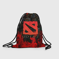 Рюкзак-мешок DOTA 2 ЛОГО В ОГНЕ, ПЕРСОНАЖИ, цвет: 3D-принт