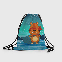 Рюкзак-мешок Тигр - супергерой Новый год 2022, цвет: 3D-принт