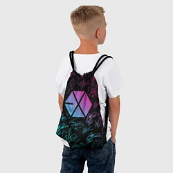 Рюкзак-мешок EXO BAND НЕОНОВЫЕ АВТОГРАФЫ, цвет: 3D-принт — фото 2