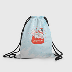 Рюкзак-мешок Happy New Year - Новогодние котята, цвет: 3D-принт