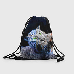 Рюкзак-мешок Неоновый тигр в воде, цвет: 3D-принт