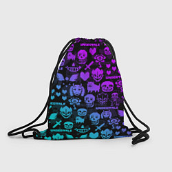 Рюкзак-мешок UNDERTALE NEON PATTERN УЗОР, цвет: 3D-принт