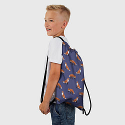 Рюкзак-мешок Акварельные лисы паттерн, цвет: 3D-принт — фото 2