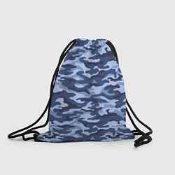Рюкзак-мешок Синий Камуфляж Camouflage, цвет: 3D-принт